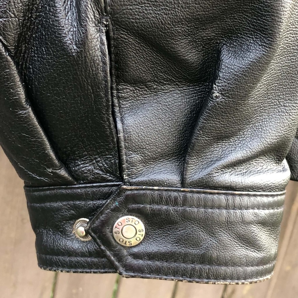 Susquehanna Trail Leather Jacket Mens XXL Black Tartan Plaid Lined Bomber Grunge - Picture 12 of 14